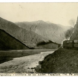 1. Ferrocarril Trasandino en la ruta del Valle de Uspallata, año 1917.