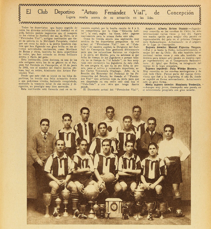 2. Club Deportivo Arturo Fernandez Vial, de Concepción, en 1926.  Revista Los Sports 180 (1926).