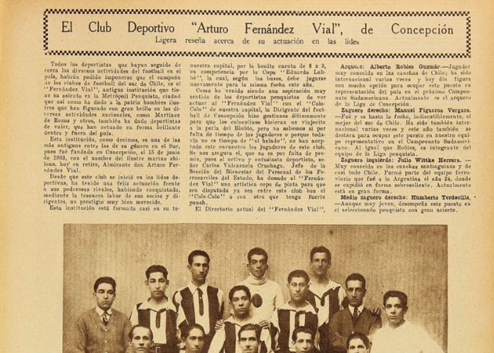 2. Club Deportivo Arturo Fernandez Vial, de Concepción, en 1926.  Revista Los Sports 180 (1926).