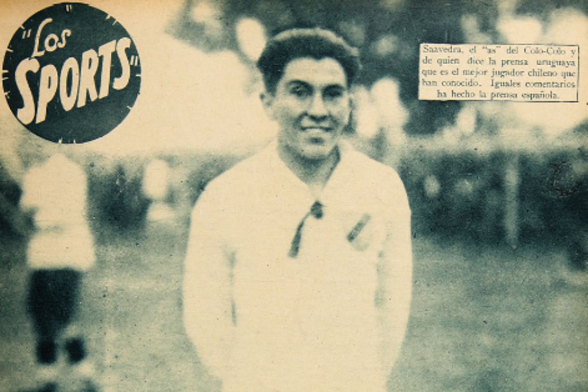 15. Saavedra, jugador del Colo Colo. Portada revista Los Sports  228 (22 de julio 1927).