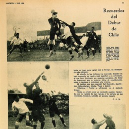 12. Fotografías del primer partido de Chile en la copa del mundo, contra México, el 16 de julio de 1930, que Chile ganó por 3 goles.