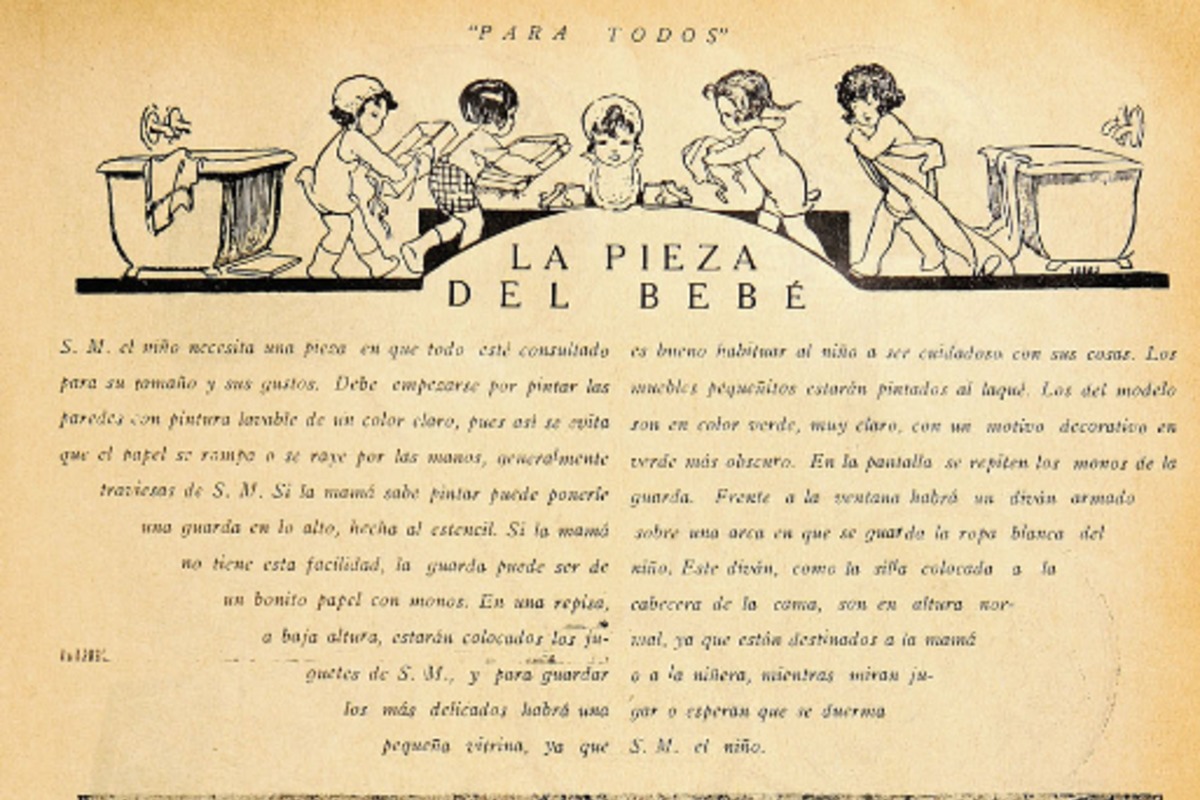 1. La pieza del bebé y sus juguetes. Revista Para todos 1 (4 de octubre, 1927).