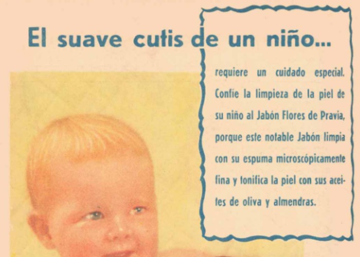 3. Publicidad del jabón para niños Flores de Pravia. Revista Familia 285 (Noviembre 1940).