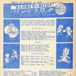 6. Publicidad de pelotas y otros elementos deportivos para niños de Alonso e hijos. Revista Estadio 397 (23 diciembre 1950).