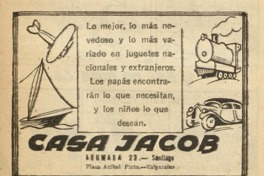 10. Publicidad de juguetes de la Casa Jacob. RevistaChascon 30 (18 de noviembre 1936).