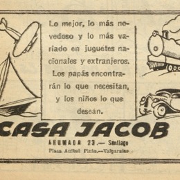 10. Publicidad de juguetes de la Casa Jacob. RevistaChascon 30 (18 de noviembre 1936).