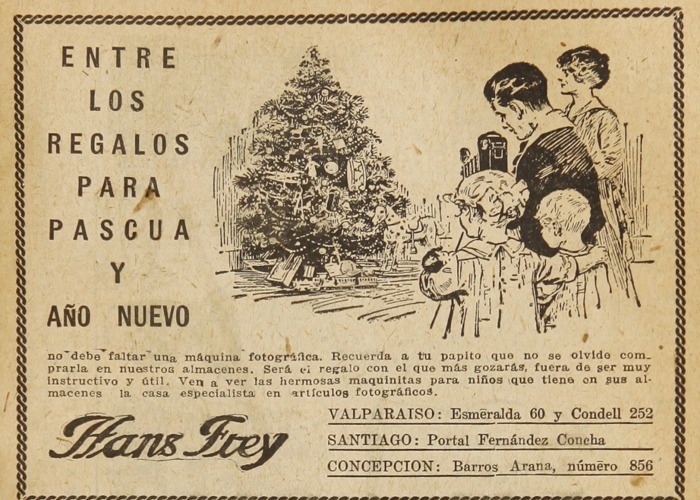 15. Publicidad de máquina fotográfica de Hans Frey. Revista El Peneca 683 (19 de diciembre 1921).