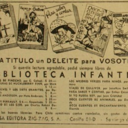 17. Pubicidad de los libros infantiles de la editorial Zig-Zag. Revista El Cabrito  134 (26 de abril de 1944).