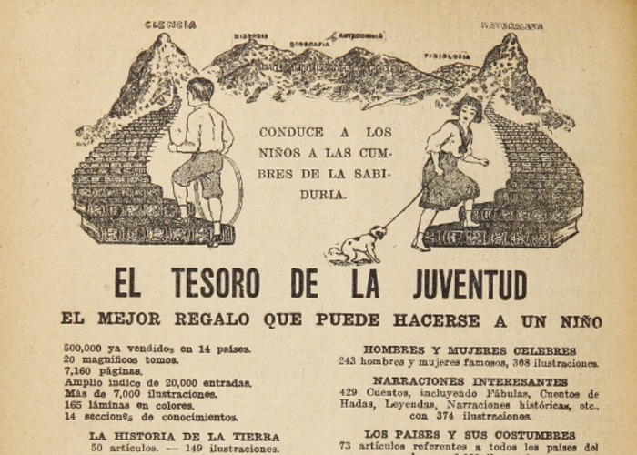 18. Publicidad de los libros "El tesoro de la juventud". Revista El Peneca 683 (19 de diciembre 1921).