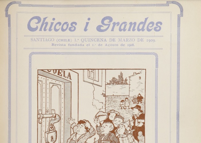 8. Portada de Chicos i grandes 15 (1a. quincena de marzo de 1909).