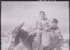 8. Dos niños de pies descalzos, montan un burro que lleva carga. Fotografía de Ignacio Hochhäusler, entre 1949 y 1960.