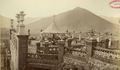 1. Juegos infantiles en la terraza Hidalgo del cerro Santa Lucía. Se puede ver el carrusel y el juego de la rana, entre otros. Fotografía de 1874.