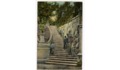 5. Un niño y un adulto en una escalera del cerro Santa Lucía, conocida como "Subida de las niñas". Alrededor del año 1900.